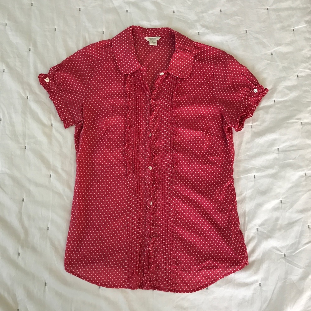 American Eagle Outfitters ruffle button down